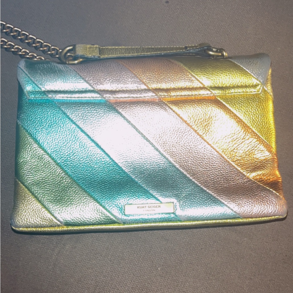 Kurt Geiger Metallic Rainbow Shoulder Bag - Picture 2 of 5
